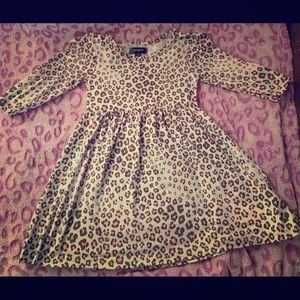 Gray leopard print dress